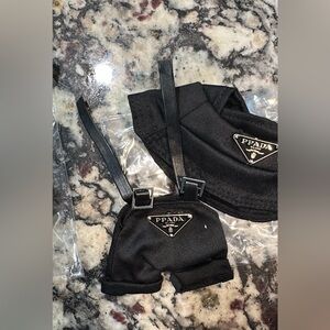 Designer-Inspired Prada Labubu Outfit – Bucket Hat & Suspender Set